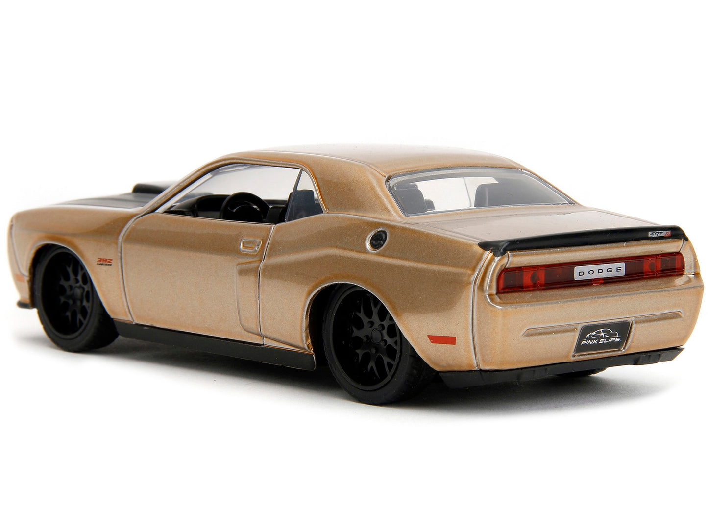 2012 Dodge Challenger SRT8 Gold Metallic with Black Hood "Pink Slips" Series 1/32 Diecast Model Car by Jada <h2>2012 Jada</h2> <p>High-quality perfect for collectors and enthusiasts. Features detailed