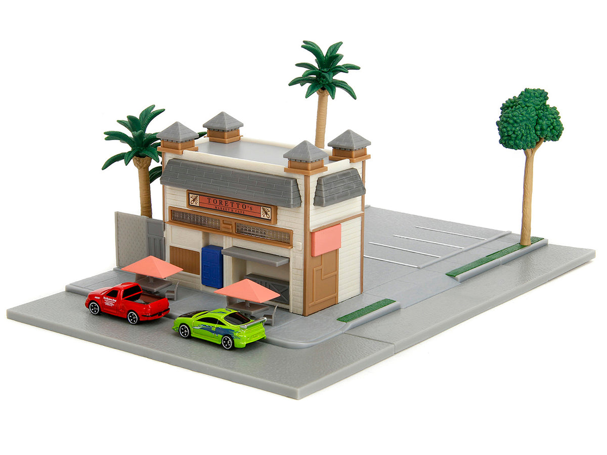 Toretto Cafe Diorama Mitsubishi Eclipse Ford F-150 SVT Lightning Fast Furious