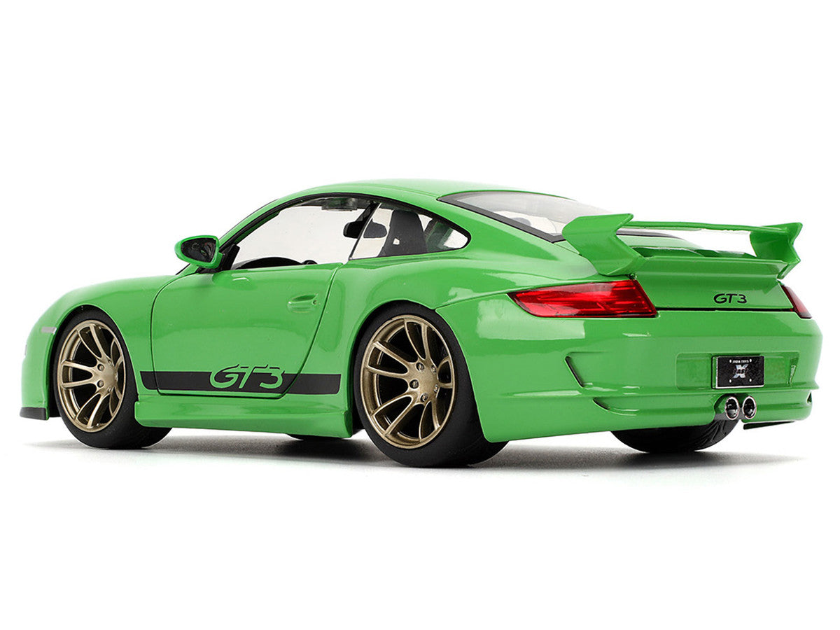 Porsche 911 GT3 (997) Green with Black Accents "Fast X" (2023) Movie "25 Years of Fast & Furious" Series 1/24 Diecast Model Car by Jada
