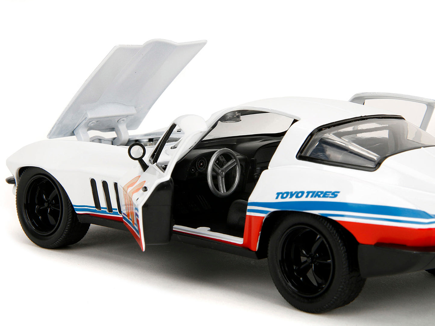 1966 Chevrolet Corvette #66 "Racing Spirit" White with Graphics "Bigtime Muscle" Series 1/24 Diecast Model Car by Jada <h2>1966 Jada</h2> <p>High-quality perfect for collectors and enthusiasts. Featur