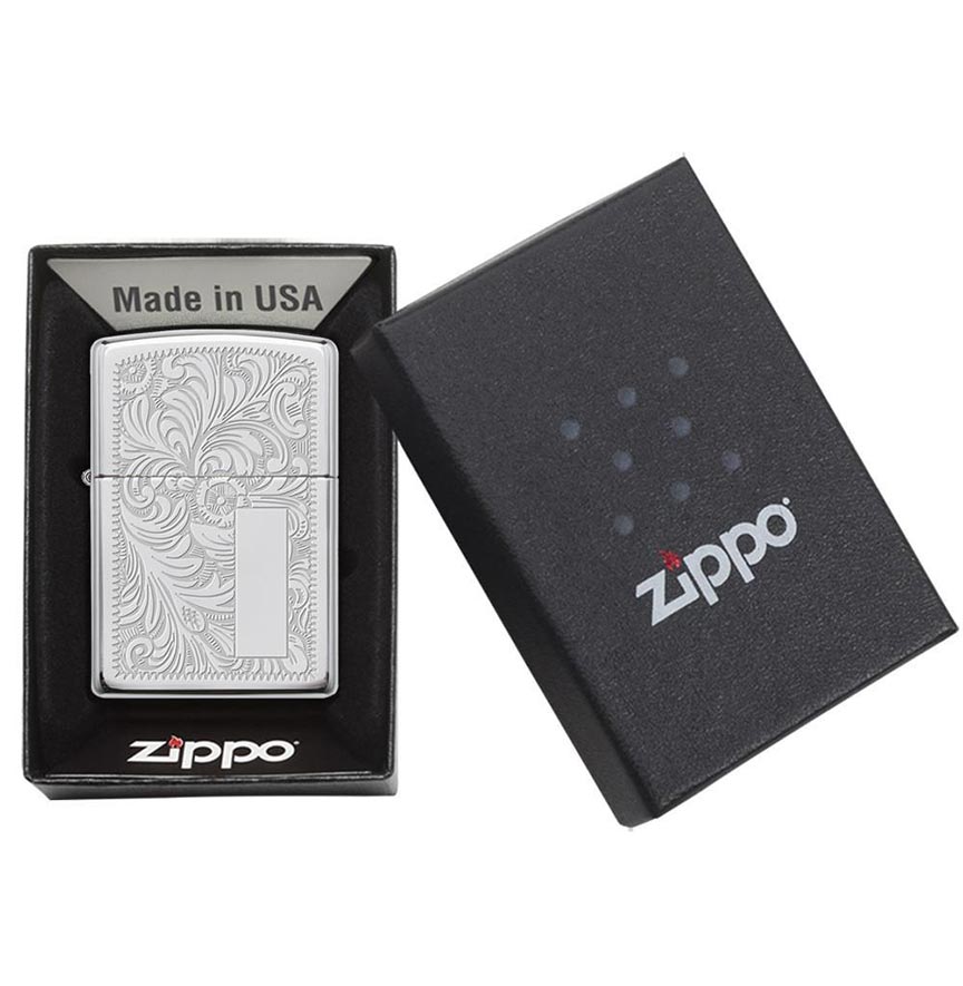 Zippo Windproof Lighter Venetian L&M 352 High Polish Chrome