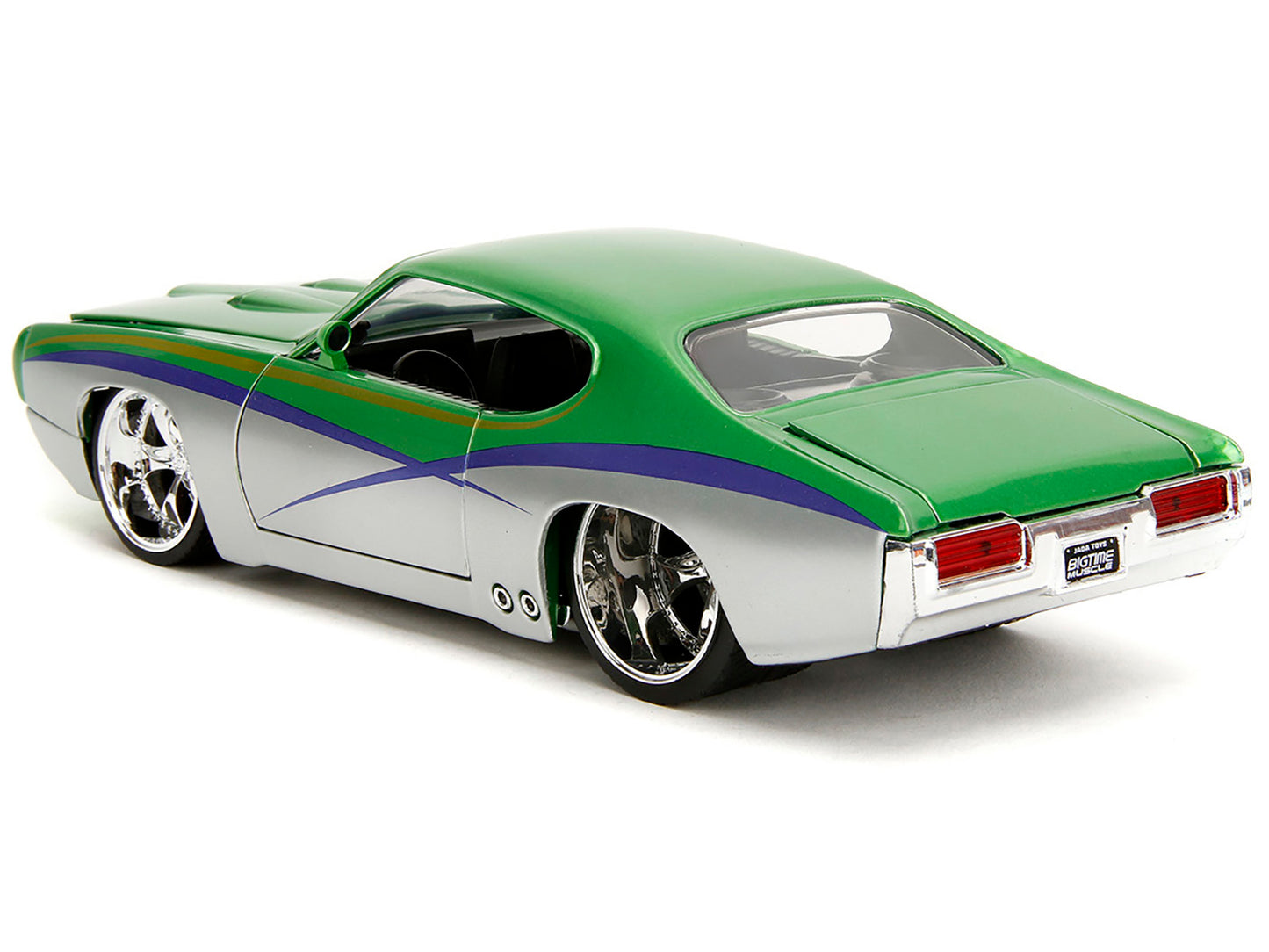 1969 Pontiac GTO Judge Green Metallic and Silver with Stripes "Bigtime Muscle" Series 1/24 Diecast Model Car by Jada <h2>1969 Jada</h2> <p>High-quality perfect for collectors enthusiasts. Features det