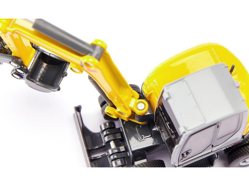 Wacker Neuson EW65 Mobile Excavator Yellow and Gray 1/50 Diecast by Siku