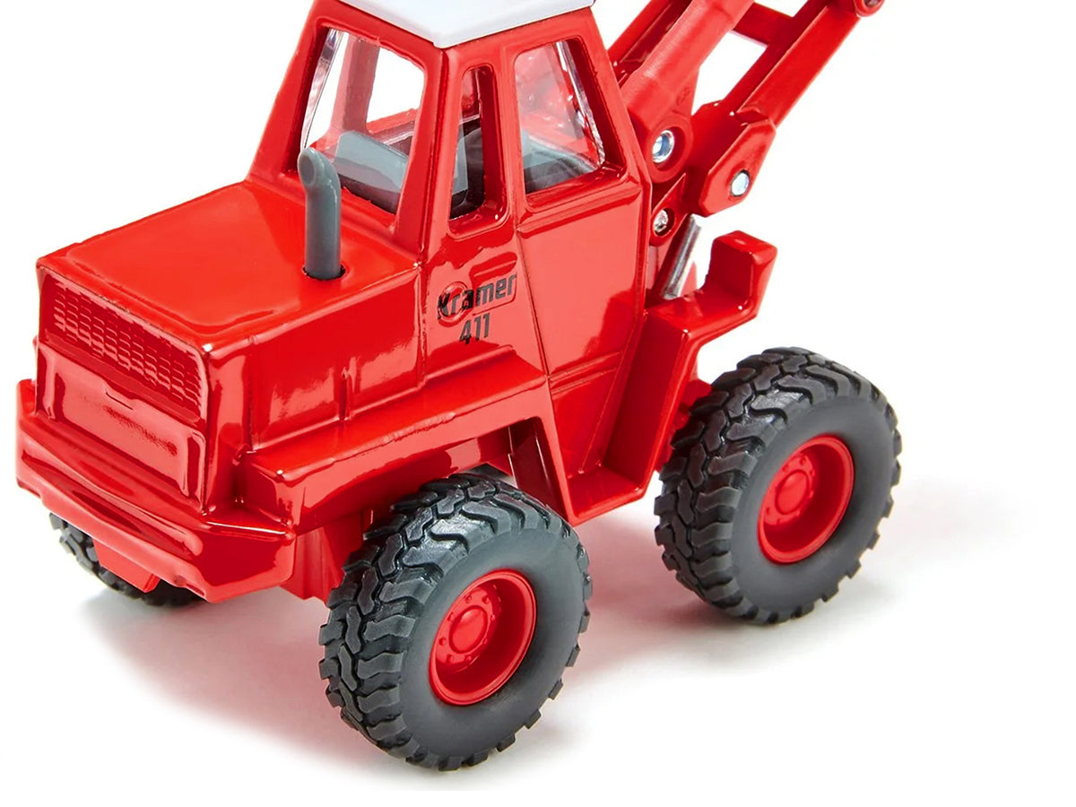 Kramer 411 Wheel Loader Red with White Top 1/50 Diecast by Siku