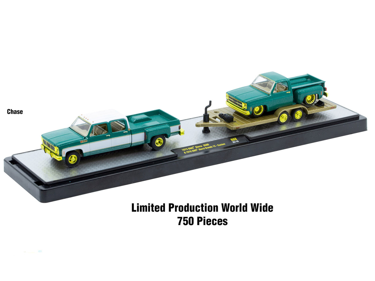 Auto Haulers Set of 3 Trucks Release 88 1/64 Diecast Models by M2 Machines - M2
