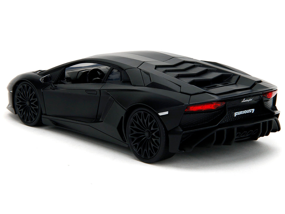 Shaw's Lamborghini Aventador Matt Black (2015) 1/24 Diecast Model Car - Jada