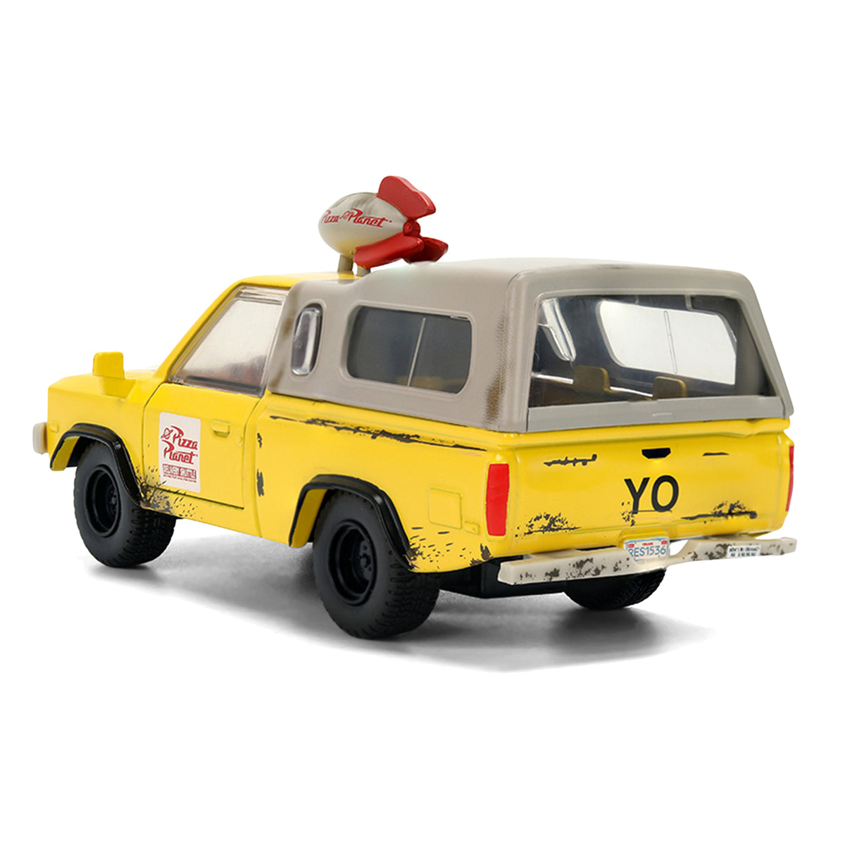 Pizza Planet Truck Yellow (Weathered) Beige Camper 1/32 Diecast Model - Jada