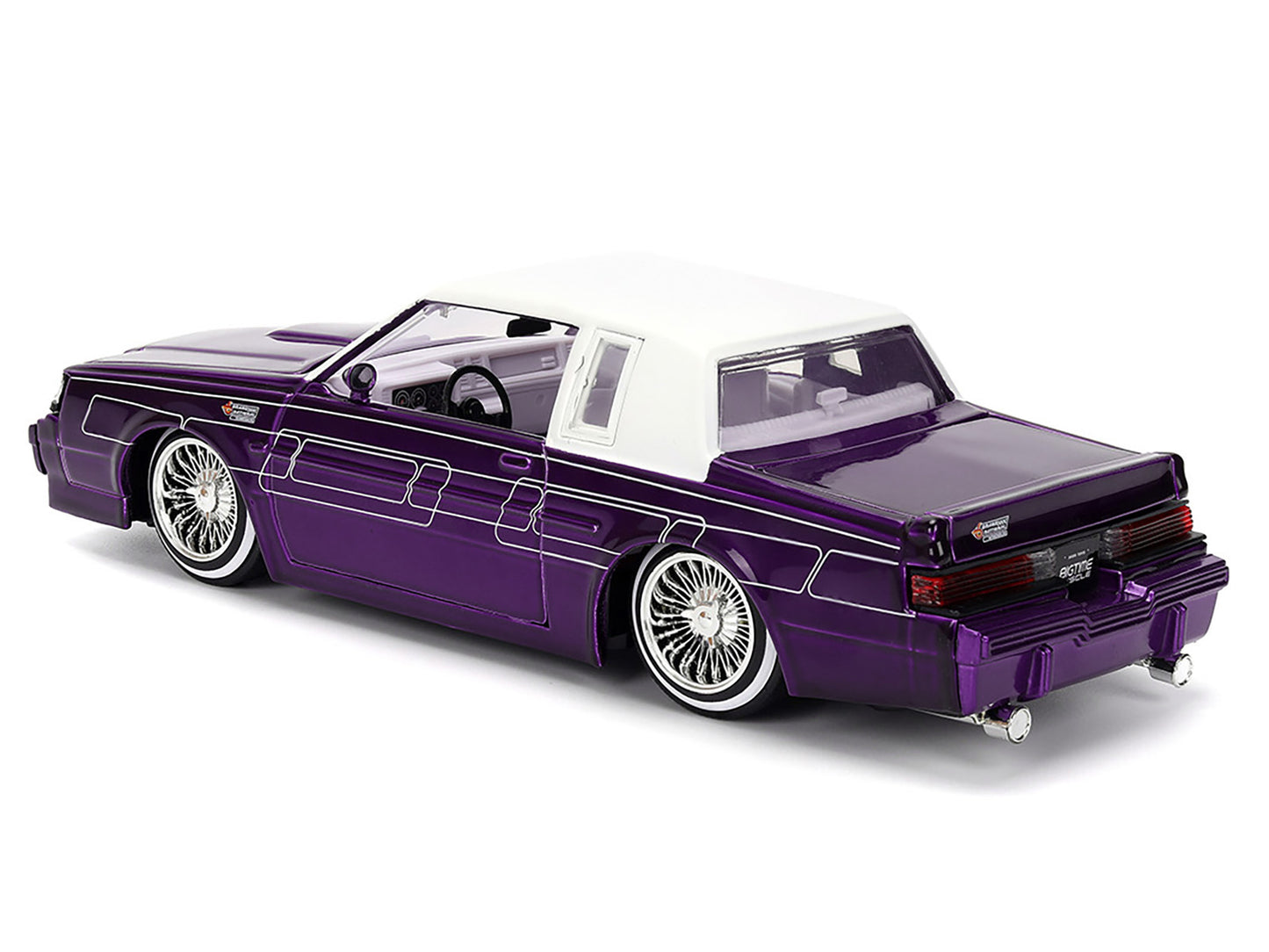 1987 Buick Grand National Candy Purple with Graphics and White Top Interior "Bigtime Muscle" Series 1/24 Diecast Model Car by Jada <h2>1987 Jada</h2> <p>High-quality perfect for collectors enthusiasts