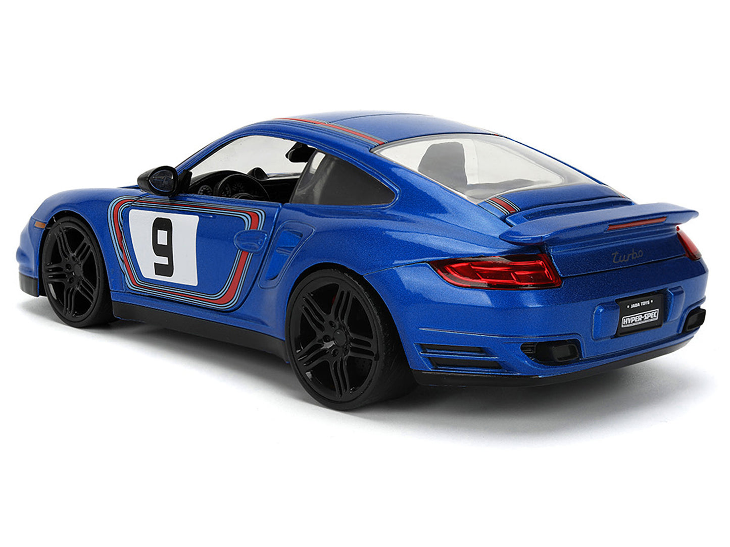 Porsche 911 Turbo (997) #9 Blue Metallic with Stripes "Hyper-Spec" Series 1/24 Diecast Model Car by Jada <h2>Porsche Jada</h2> <p>High-quality perfect for collectors and enthusiasts. Features detailed
