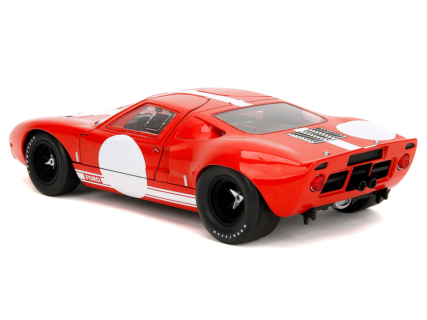 Ford GT40 MK1 Red with White Stripes and Graphics "Pink Slips" Series 1/18 Diecast Model Car by Jada <h2>Ford Jada</h2> <p>High-quality perfect for collectors enthusiasts. Features detailed interior e