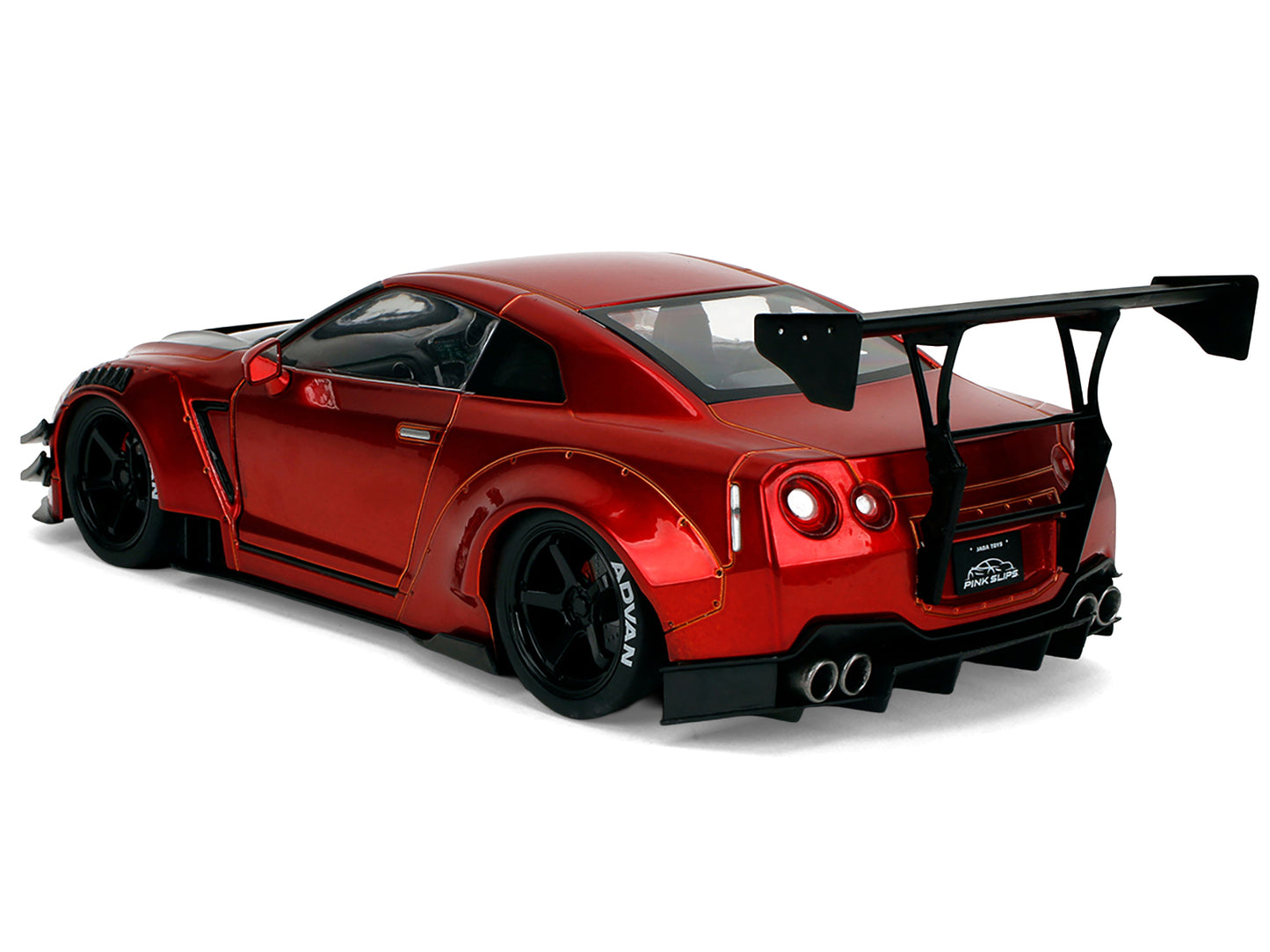 Nissan GT-R (R35) Liberty Walk Body Kit 2.0 RHD (Right Hand Drive) Red Metallic with Carbon Hood "Pink Slips" Series 1/18 Diecast Model Car by Jada <h2>Nissan Jada</h2> <p>High-quality perfect for col