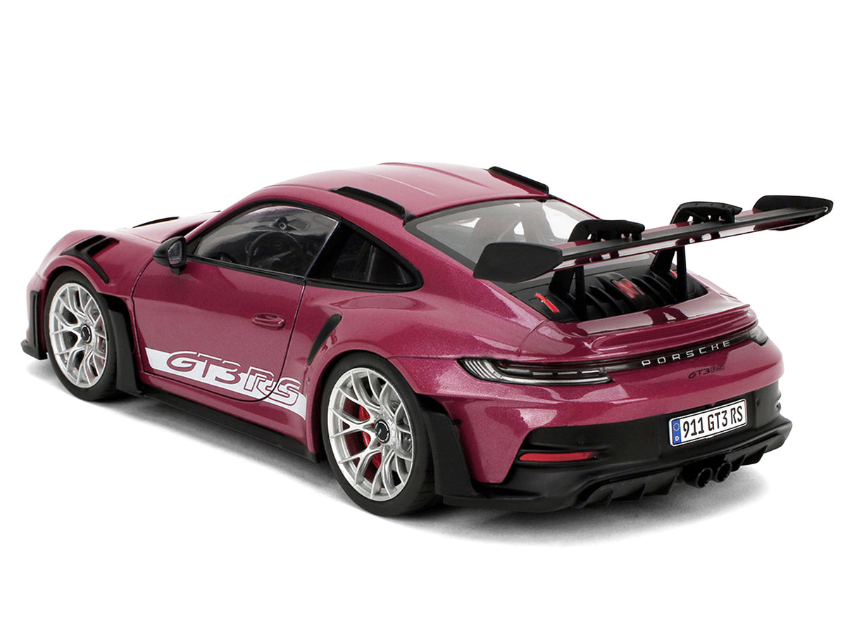 Porsche 911 GT3 RS Red Violet Metallic with White Stripes "Pink Slips" Series 1/18 Diecast Model Car by Jada