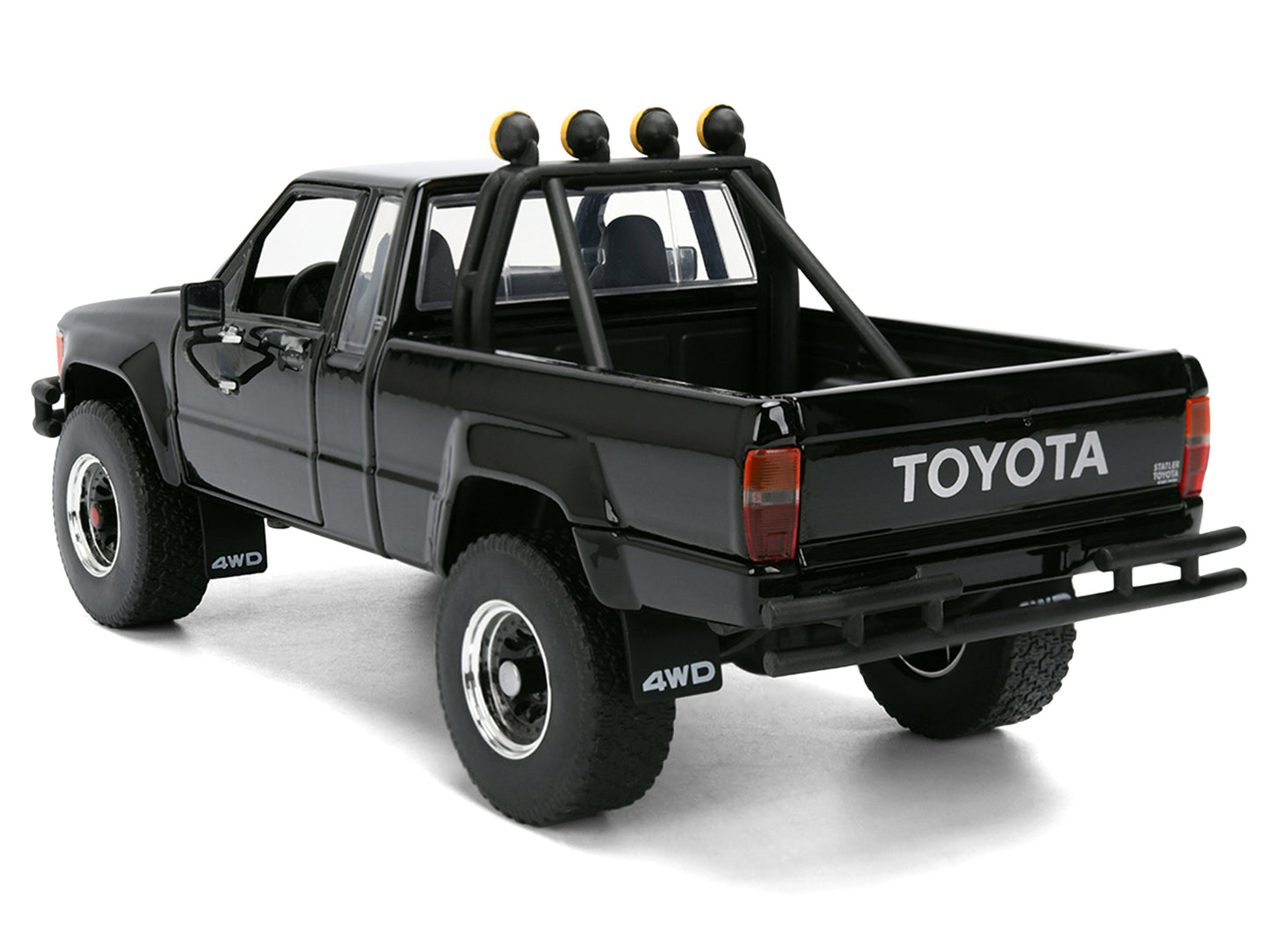 1985 Toyota SR5 Pickup Truck Black with Marty's Skateboard "Back to the Future" (1985) Movie "Hollywood Rides" Series 1/24 Diecast Model Car by Jada