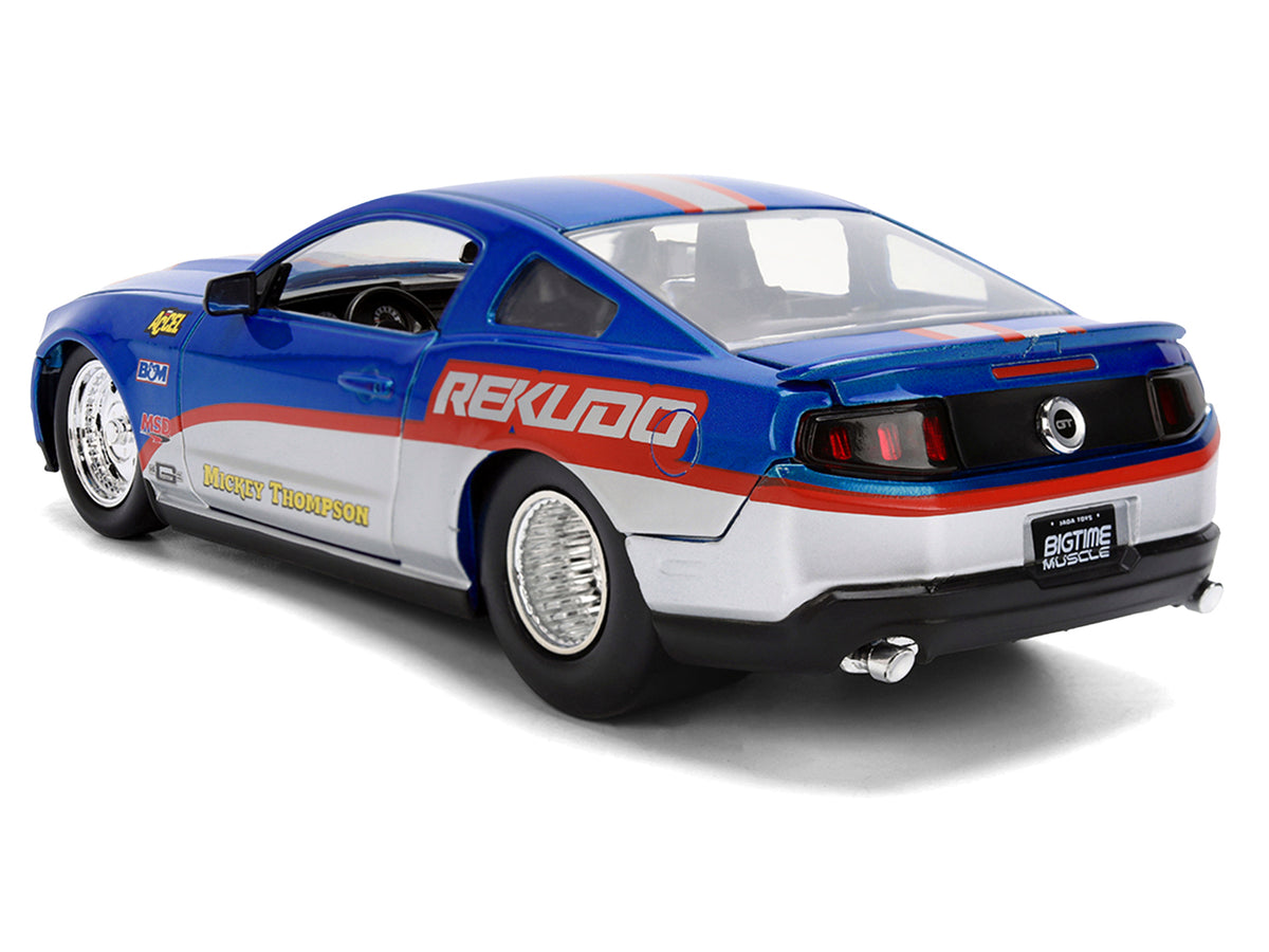 2010 Ford Mustang GT "Rekudo" Blue Metallic with Red and Silver Stripes "Bigtime Muscle" Series 1/24 Diecast Model Car by Jada