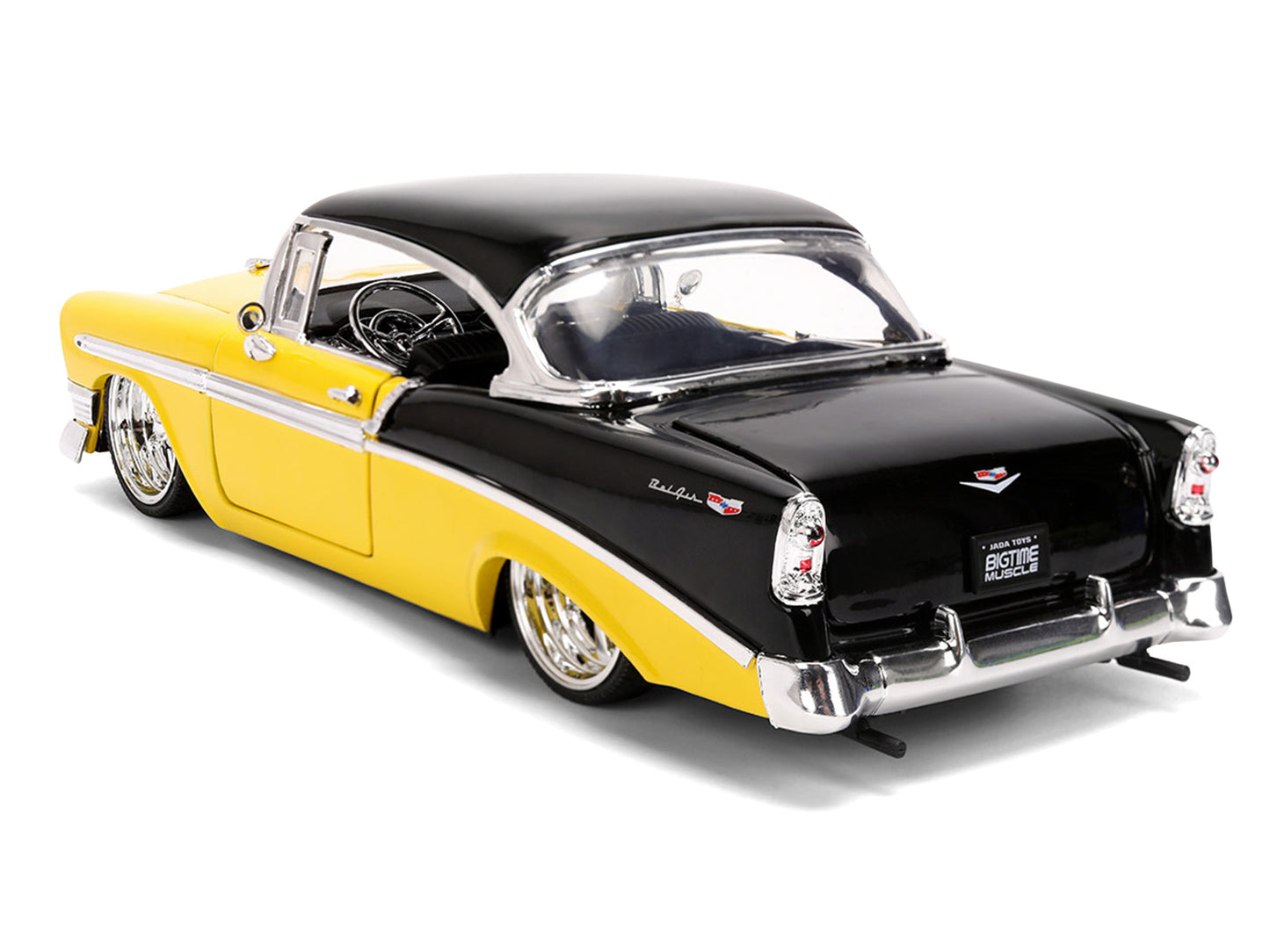1956 Chevrolet Bel Air Yellow and Black "Bigtime Muscle" Series 1/24 Diecast Model Car by Jada <h2>1956 Jada</h2> <p>High-quality perfect for collectors enthusiasts. Features detailed interior exterio