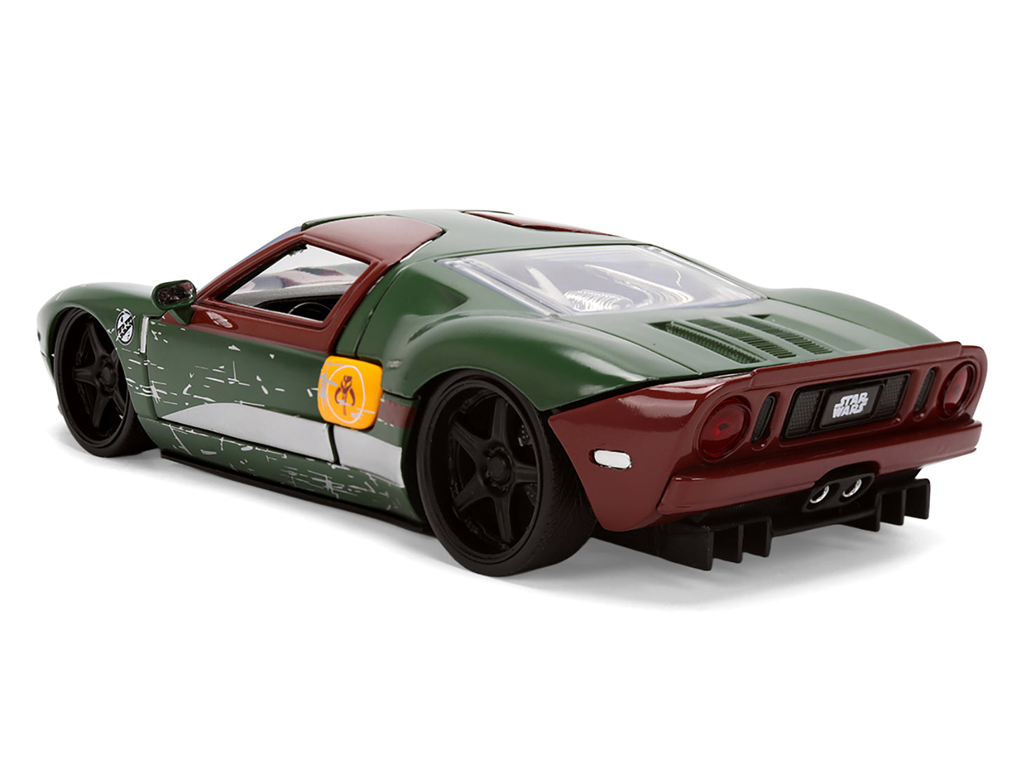 2005 Ford GT Green (Weathered) with Graphics and Boba Fett Figure "Star Wars" Franchise "Hollywood Rides" Series 1/24 Diecast Model Car by Jada <h2>2005 Jada</h2> <p>High-quality perfect for collector