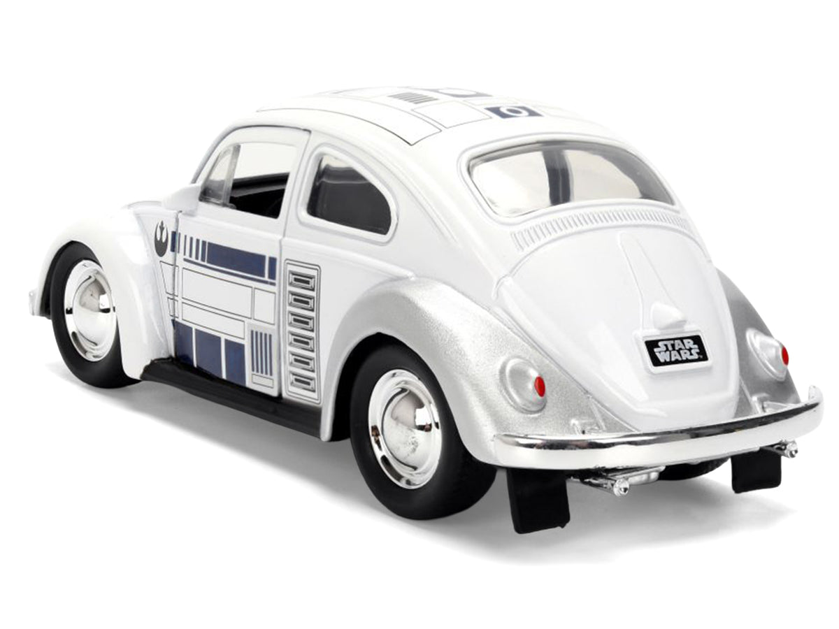 1959 Volkswagen Beetle "R2-D2" Livery White with Graphics "Star Wars" Franchise "Hollywood Rides" Series 1/32 Diecast Model Car by Jada