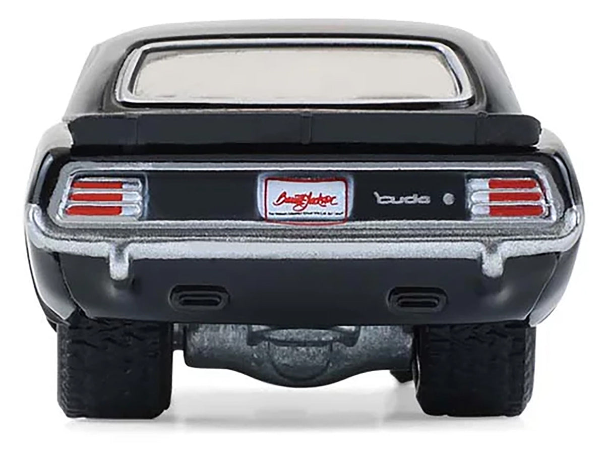 1970 Plymouth 'Cuda AAR Black with Gray Stripes "Barrett-Jackson" Series 16 1/64 Diecast Model Car by Greenlight