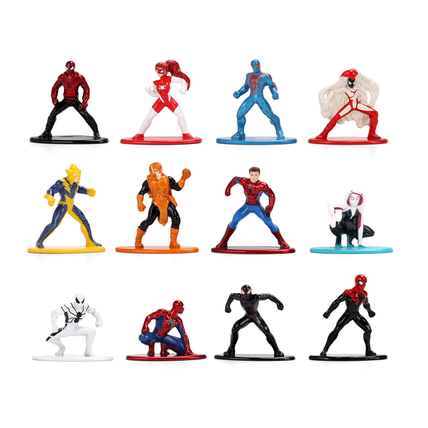 Set of 12 T&y Diecast Figures "Spider-Man" Franchise "Nano Metalfigs" Series T&y Diecast Models by Jada
