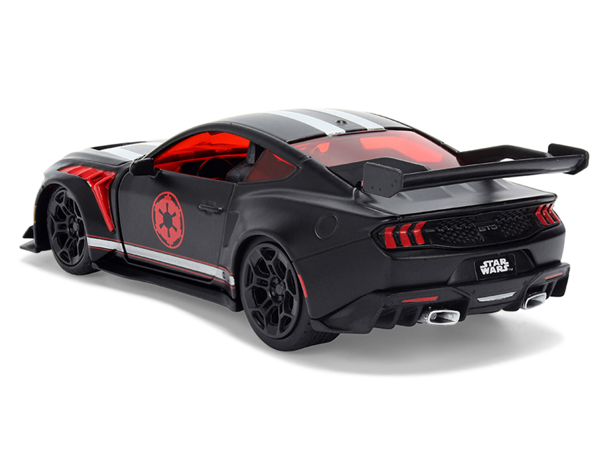 2025 Ford Mustang GTD Matt Black Silver Stripes 1/32 Diecast Model Car - Jada