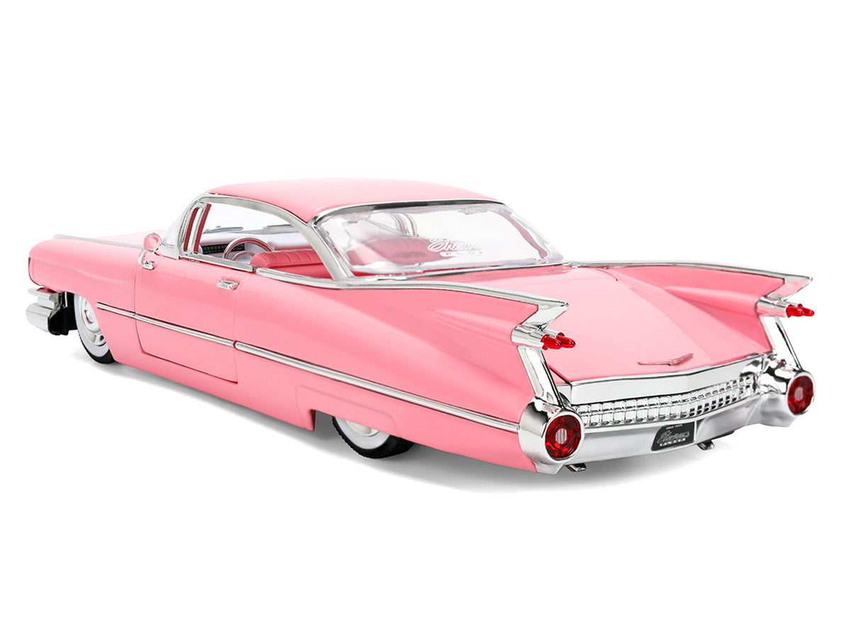 1959 Cadillac Coupe DeVille Pink Pink White 1/24 Diecast Model Car - Jada