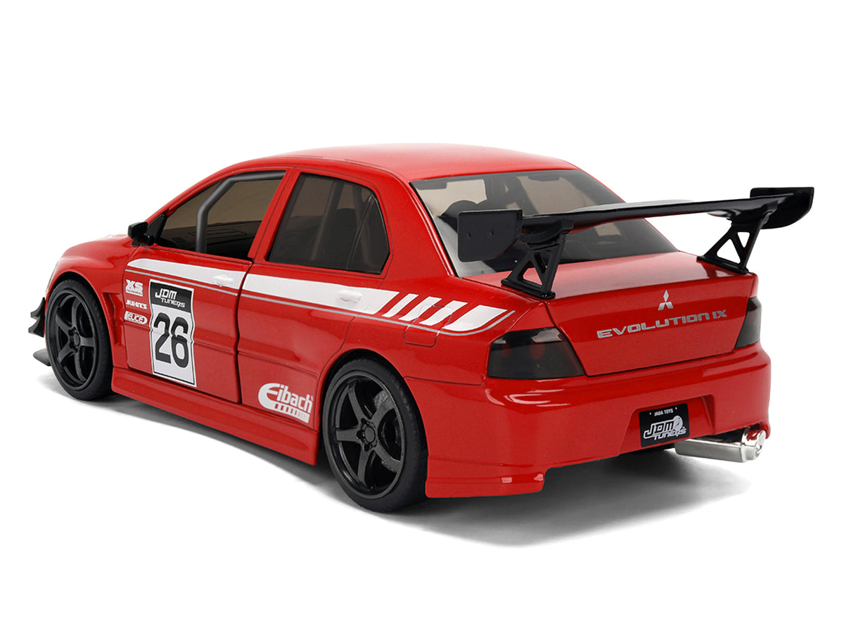 2006 Mitsubishi Lancer Evolution IX RHD #26 Red 1/24 Diecast Model Car - Jada