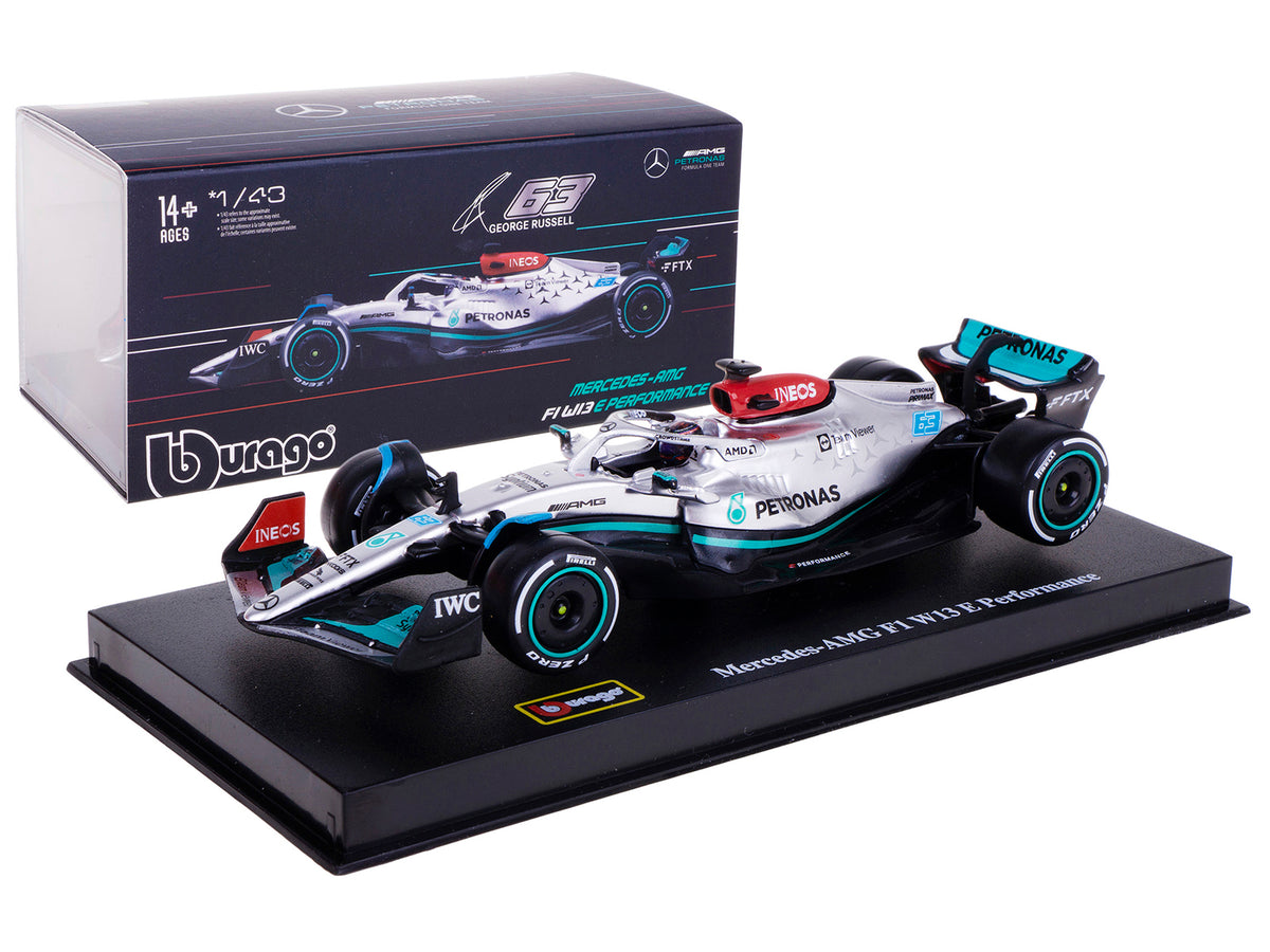Mercedes-AMG F1 W13 E Performance #63 George 1/43 Diecast Model Car - Bburago