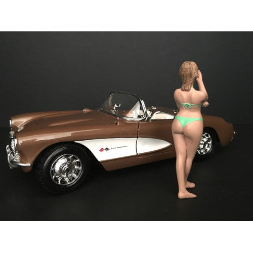 August Bikini Calendar Girl Figurine for 1/24 Scale Models by American Diorama