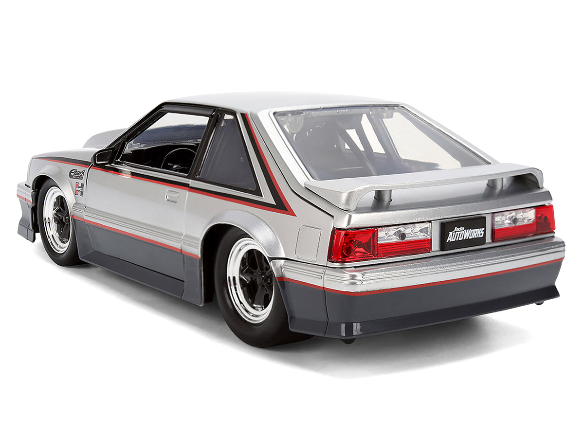 1989 Ford Mustang GT Silver Metallic Gray Black 1/24 Diecast Model Car - Jada