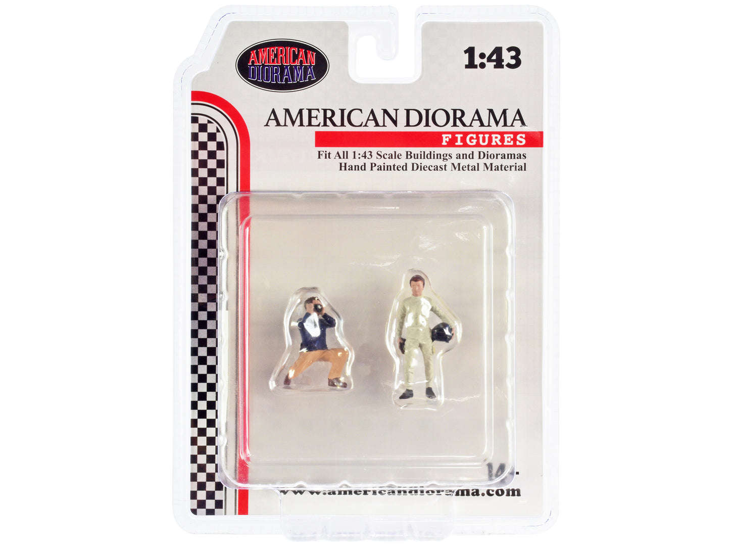 "Race Day" Two Diecast Figures Set 1 for 1/43 Scale Models by American Diorama <h2>"Race Diorama</h2> <p>High-quality model car perfect collectors and enthusiasts. Features detailed interior exterior