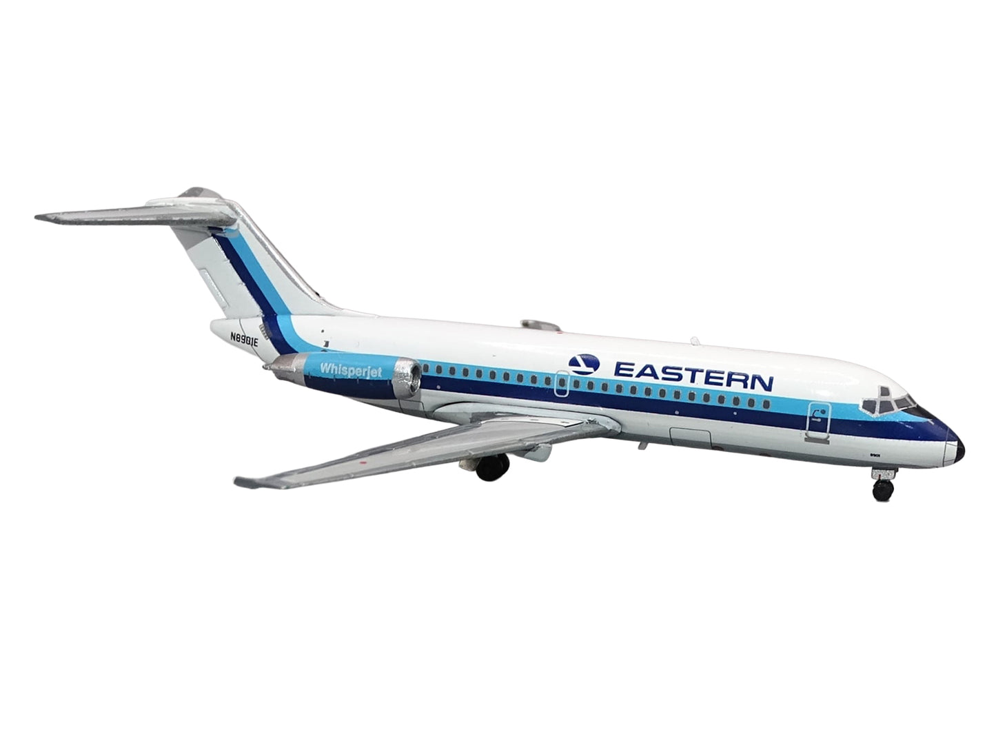 McDonnell Douglas DC-9-14 Commercial Aircraft "Eastern Air Lines" (N8901E) White with Blue Stripes 1/400 Diecast Model by V1:400