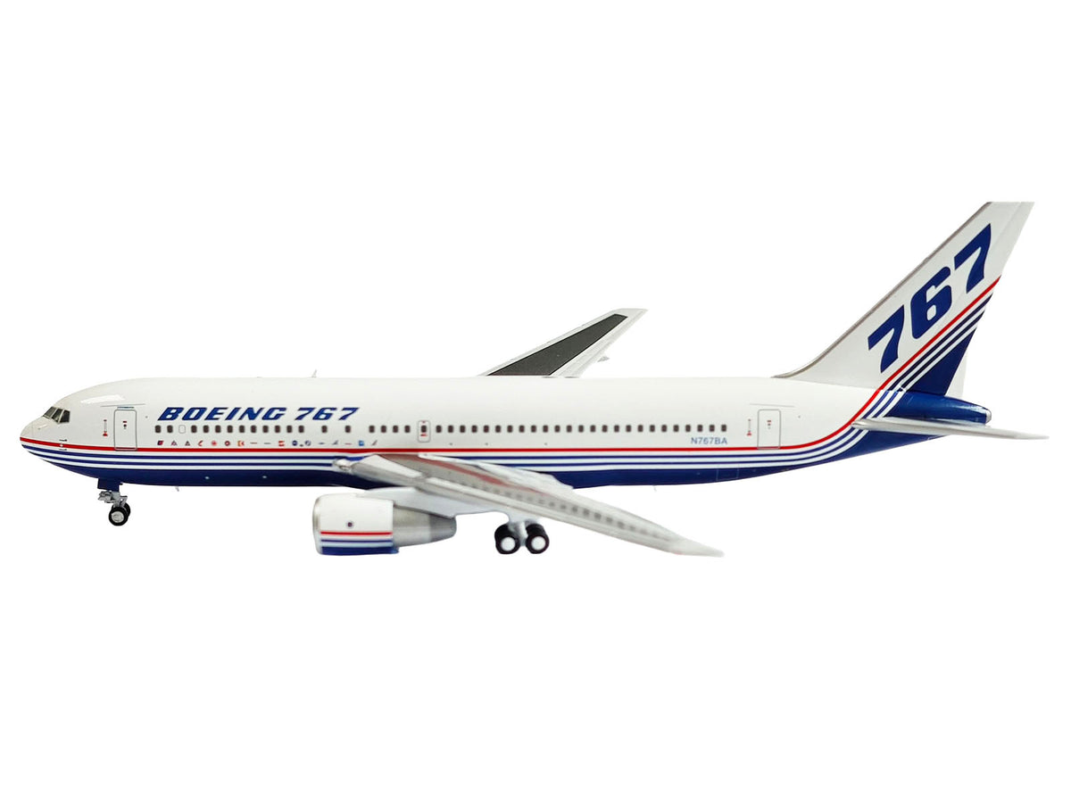 Boeing 767-200 Commercial Aircraft White with Blue and Red Stripes 1/400 Diecast