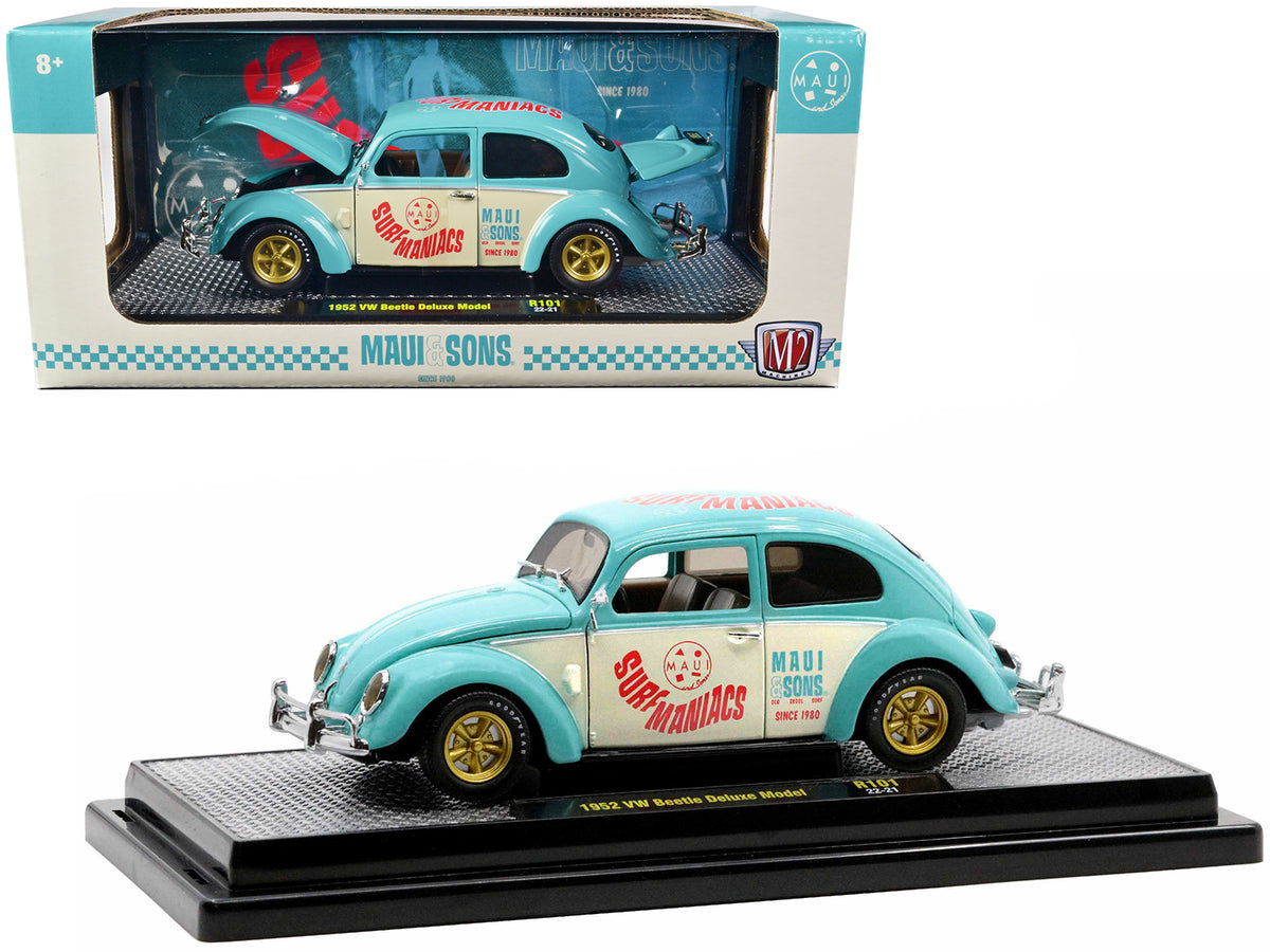 1952 Volkswagen Beetle Deluxe Model Light Blue 1/24 Diecast Model Car - M2