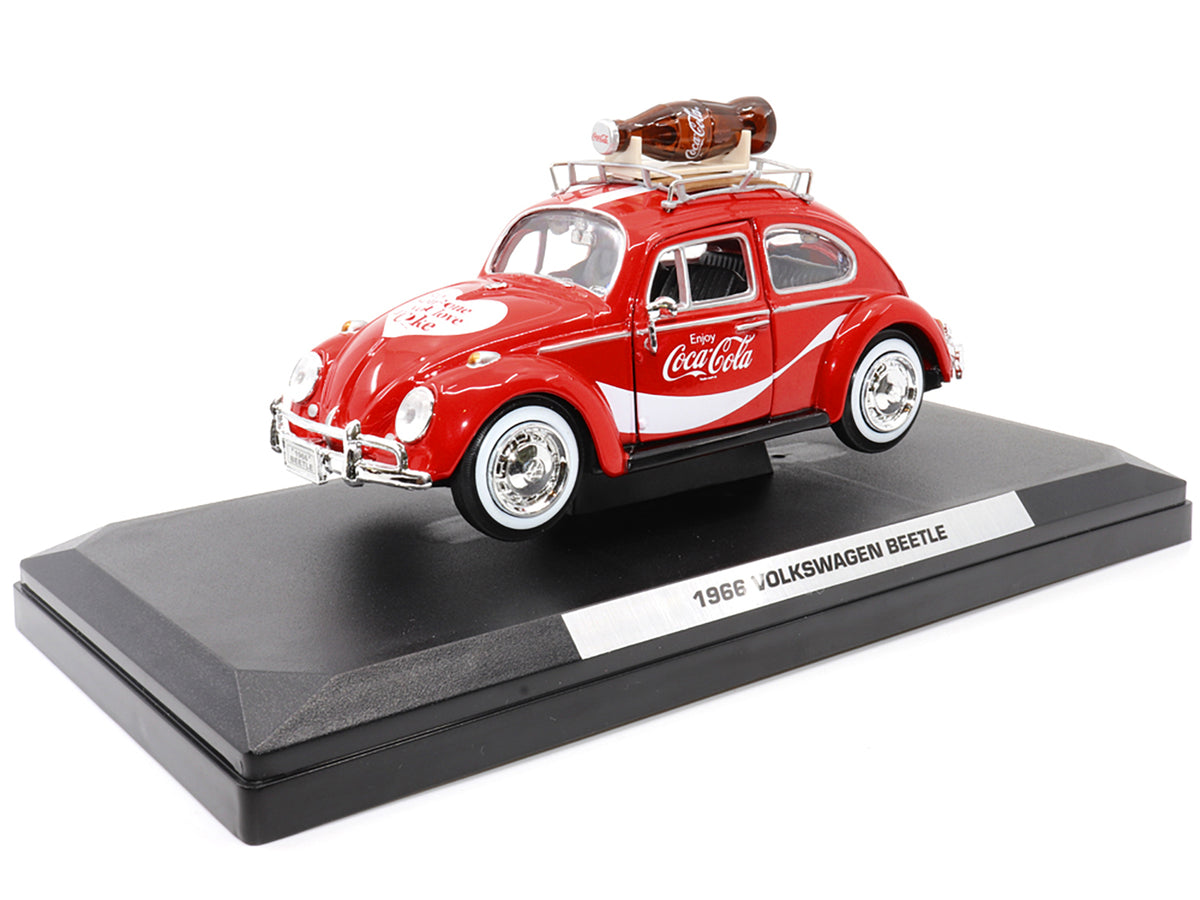 1966 Volkswagen Beetle Red Enjoy Coca-Cola Roof Rack Accessories 1/24 Diecast