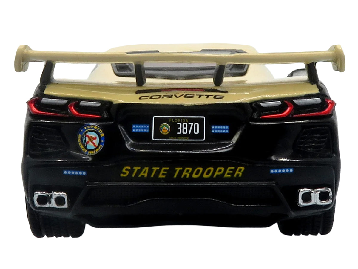 2023 Chevrolet Corvette C8 Stingray Police Interceptor "Florida Highway Patrol (FHP)" Black with Cream Top 1/43 Diecast Model by Iconic Replicas