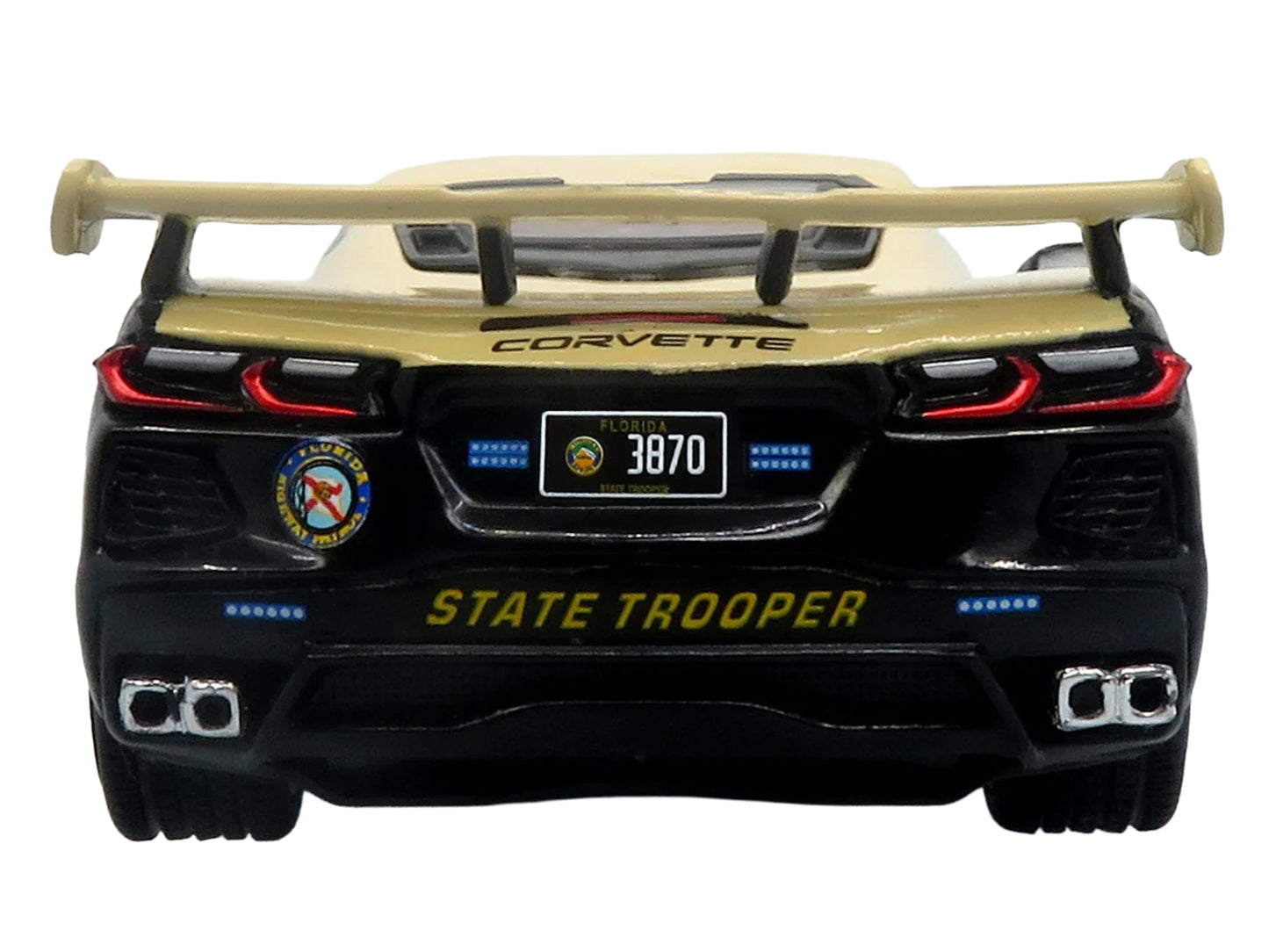 2023 Chevrolet Corvette C8 Stingray Police Interceptor "Florida Highway Patrol (FHP)" Black with Cream Top 1/43 T&y Diecast Model by Iconic Replicas