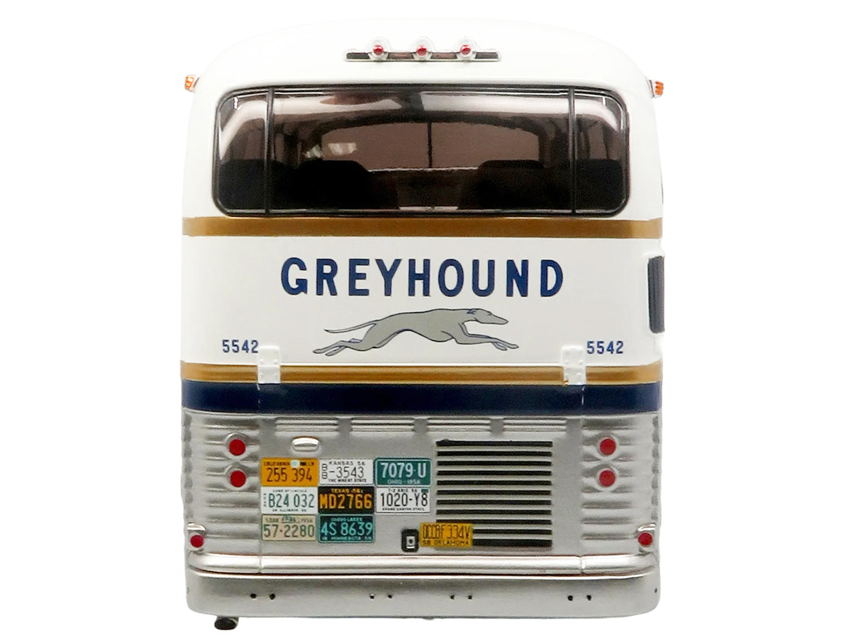 GM PD-4501 Scenicruiser Coach Bus Raw Metal & Top Gold Stripes Bus & Motorcoach