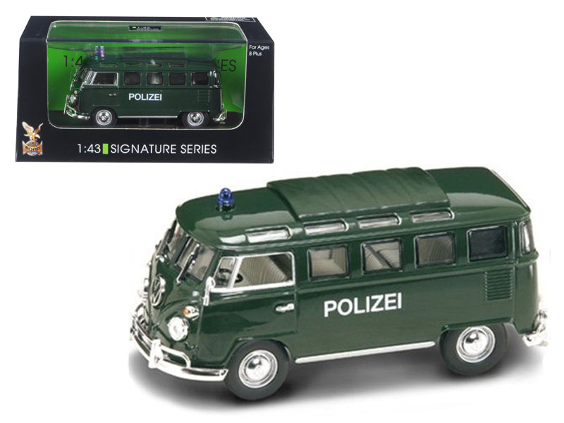 1962 Volkswagen Microbus Police Green 1/43 Diecast by Road Signature