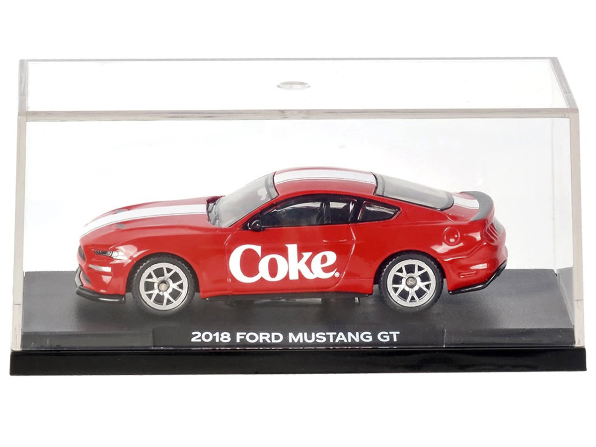 2018 Ford Mustang GT "Coca-Cola" Red with White Stripes 1/64 Diecast