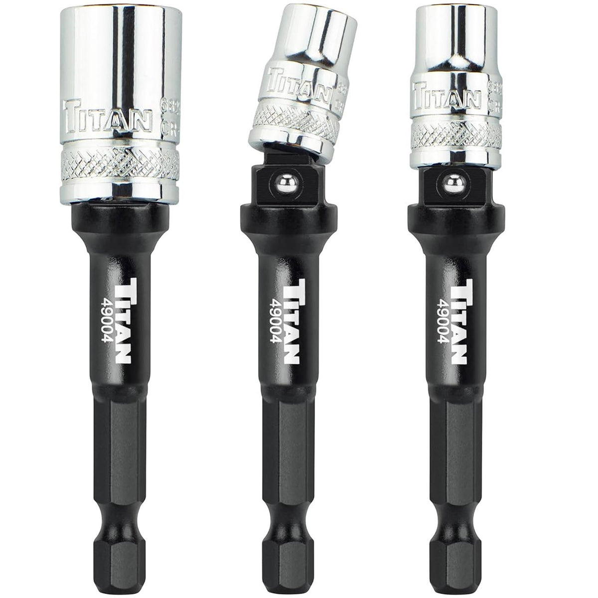 Titan 1/4 and 3/8 in Drive 3 in 1 Stepped Impact Socket Adapter