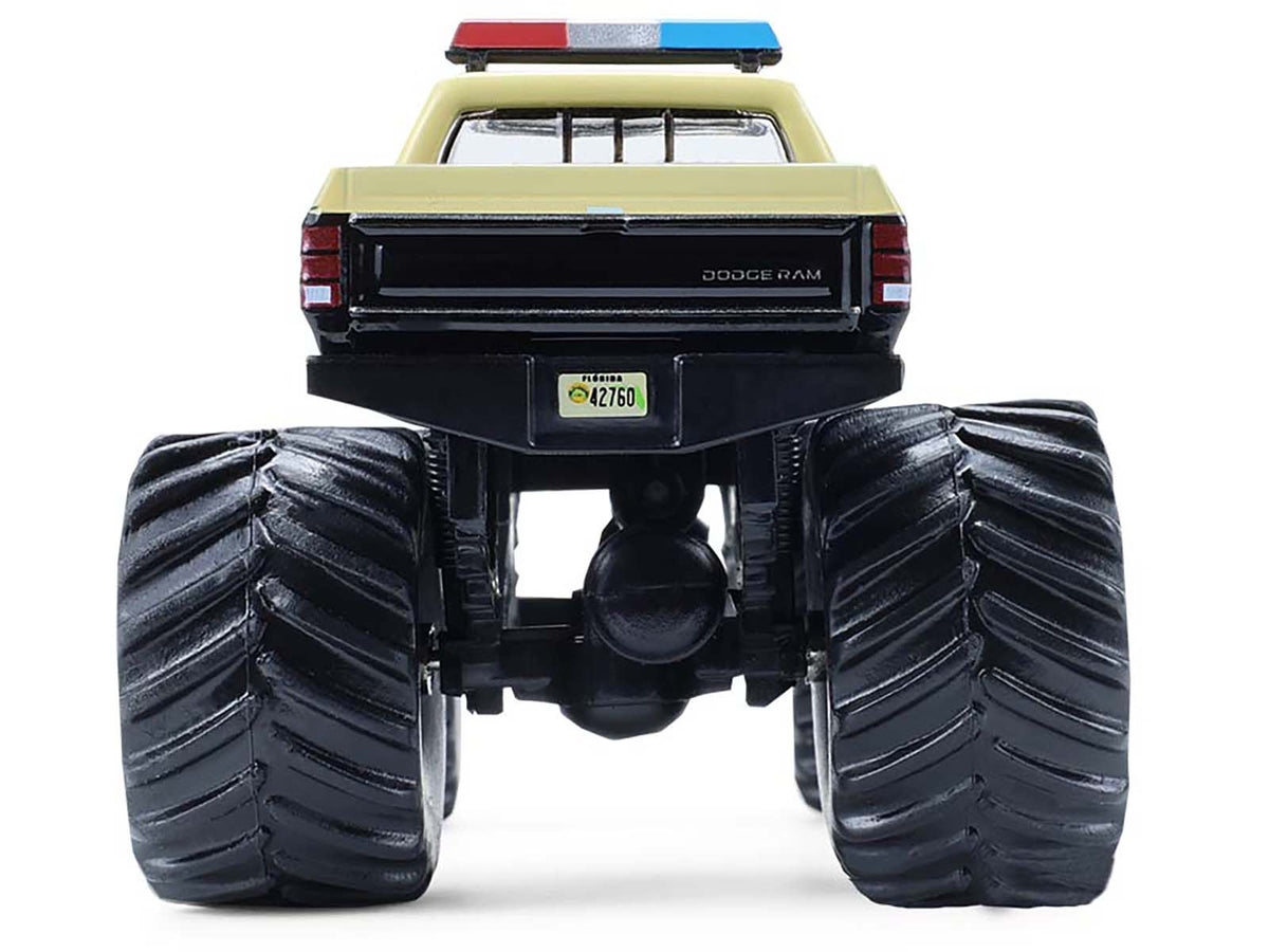 1983 Dodge Ram W350 Monster Truck "Florida Highway Patrol" Black with Cream Top and Stripes "Kings of Crunch - Hot Pursuit" Special Edition 1/64 Diecast Model Car by Greenlight
