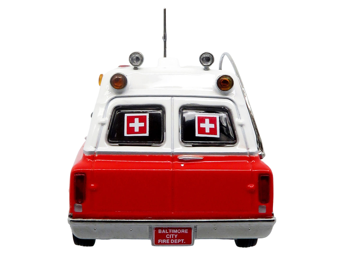 1969 Chevrolet C-10 Ambulance "Baltimore City Fire Department" White and Red "5 Alarm" Series Limited Edition 1/50 Diecast Model by Iconic Replicas