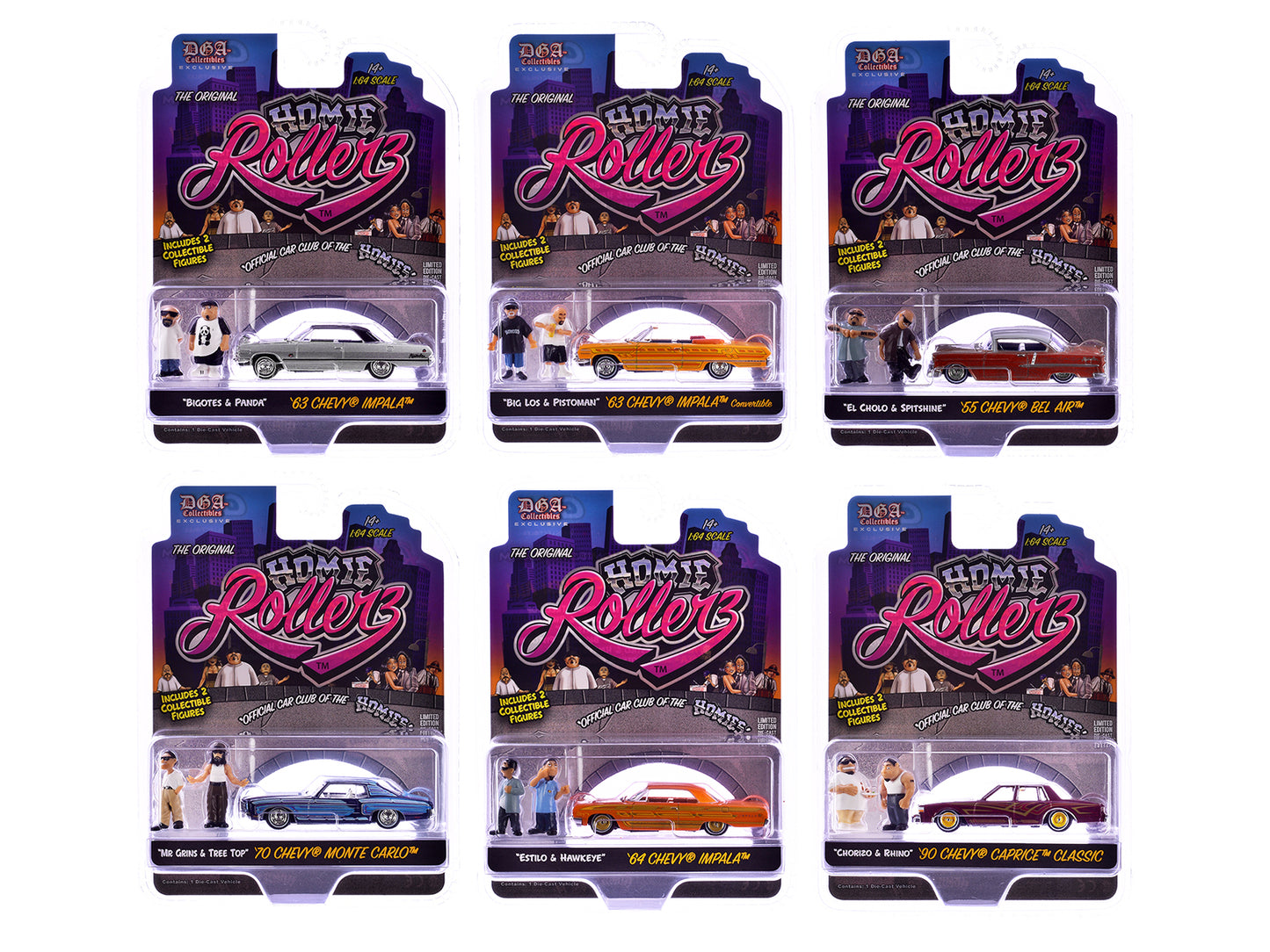 GreenLight "Homie Rollerz" 2025 Series 1 Set of 6 Pieces Diecast Model Cars by and DGA <h2>"Homie DGA</h2> <p>High-quality car perfect for collectors enthusiasts. Features detailed interior exterior c
