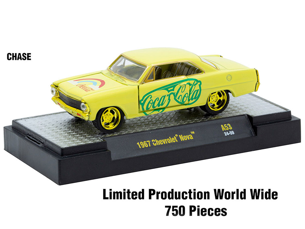 "Coca-Cola" Set of 3 pieces Release 53 1/64 Diecast Model Cars by M2 Machines