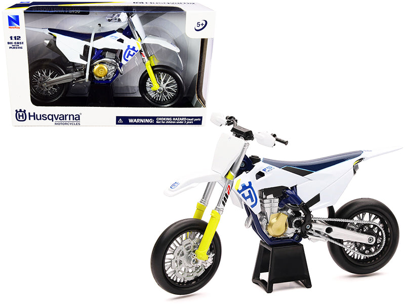 Husqvarna FS450 White and Blue 1/12 Diecast Motorcycle Model - New Ray