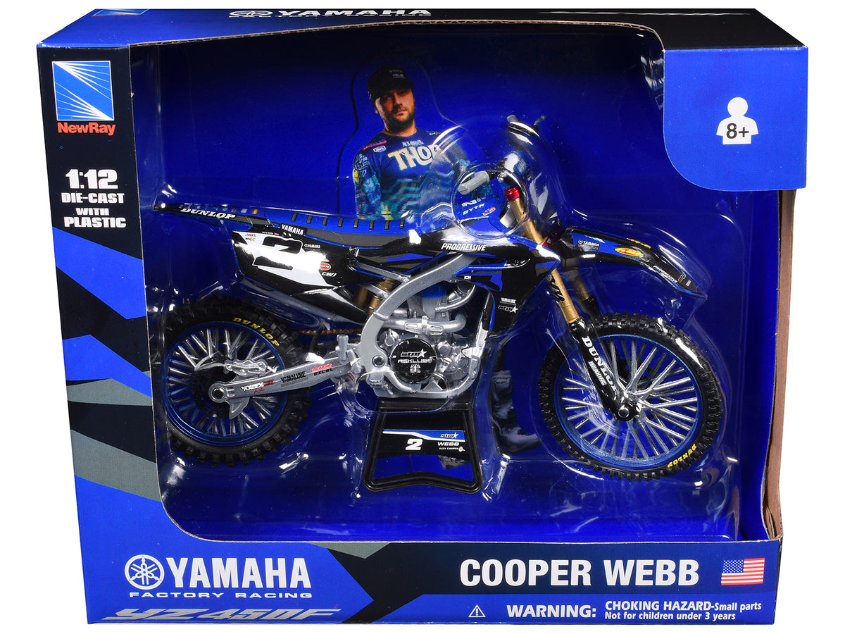 Yamaha YZ450F Motorcycle #2 Cooper Webb 1/12 Diecast Model Car - New Ray