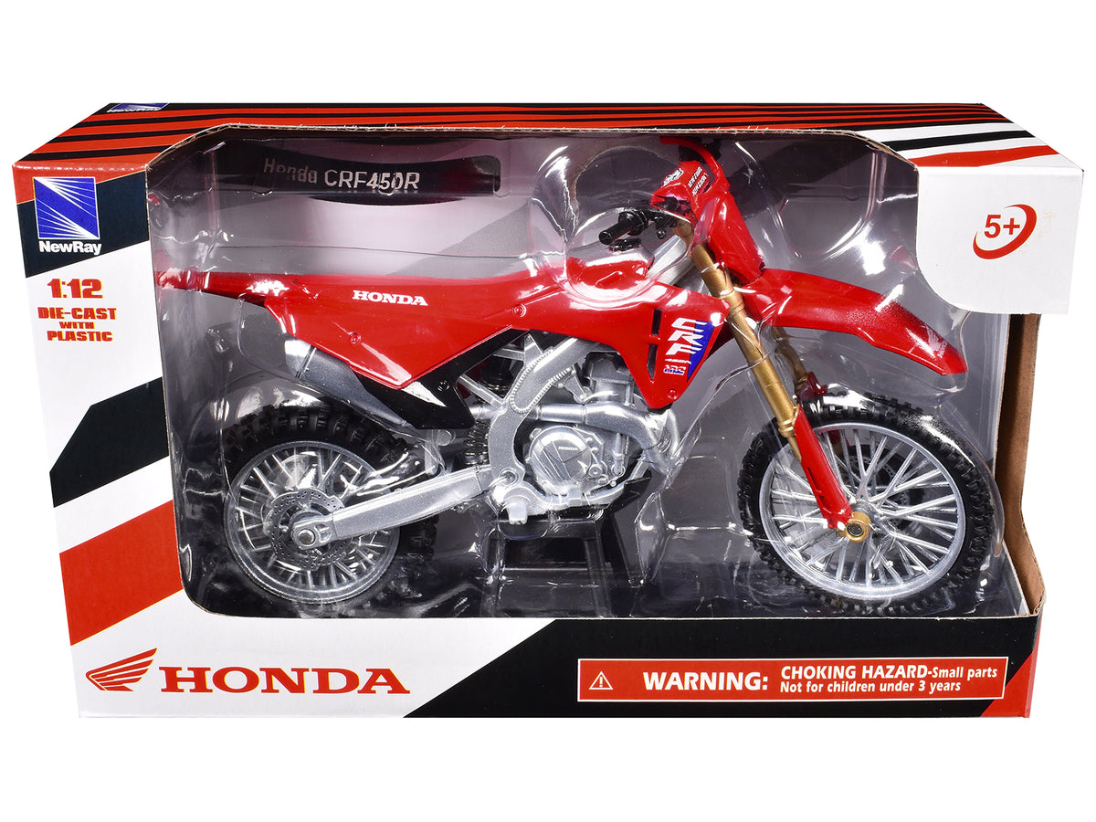 Honda CRF450R Motorcycle Red with Black Accents 1/12 Diecast Model - New Ray