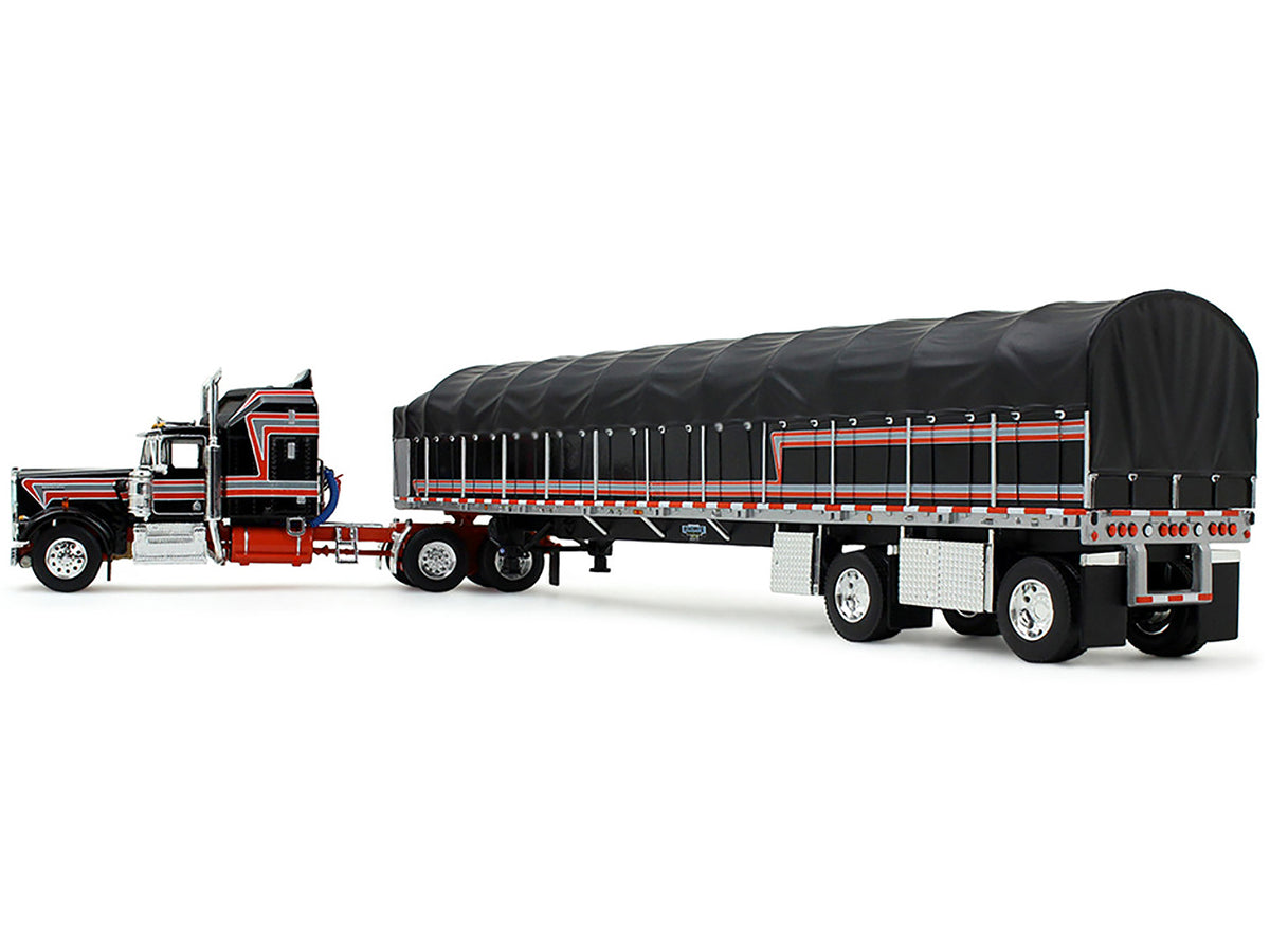 Kenworth W900A 60 Aerodyne Sleeper 53' Wilson Roadbrute Flatbed Trailer Covered