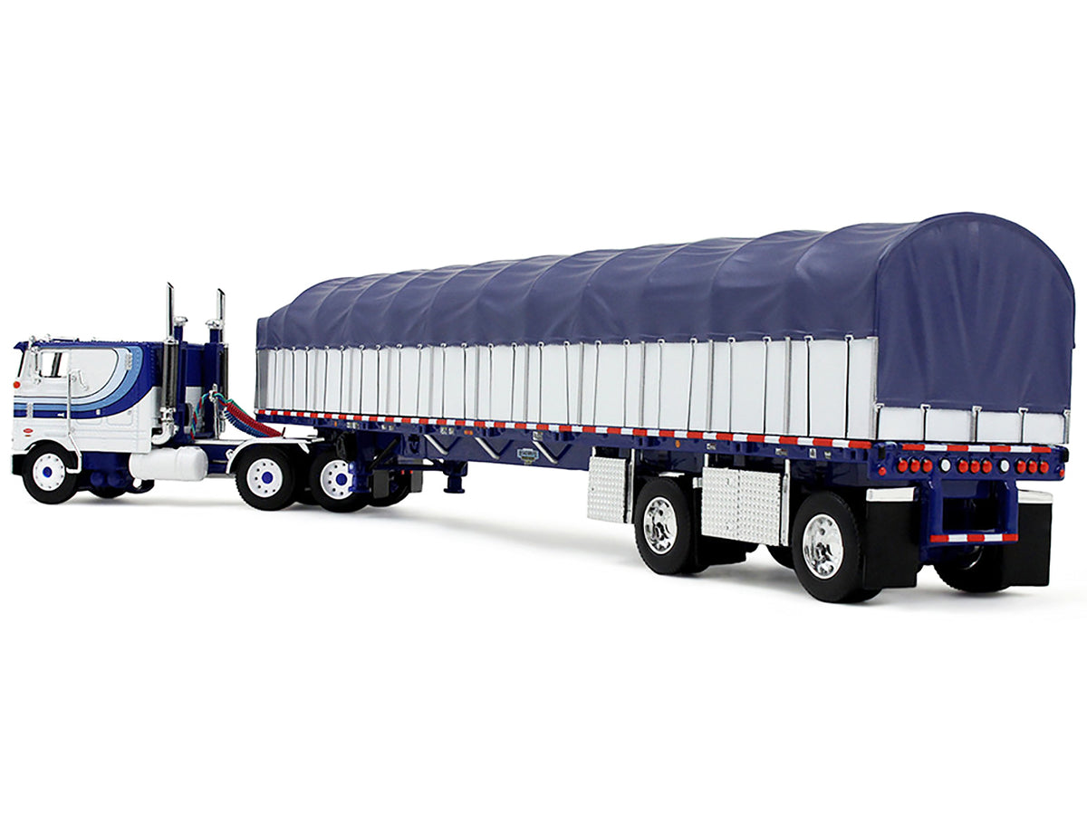 Peterbilt 352 COE 110 Sleeper 53' Wilson Roadbrute Flatbed Trailer Covered