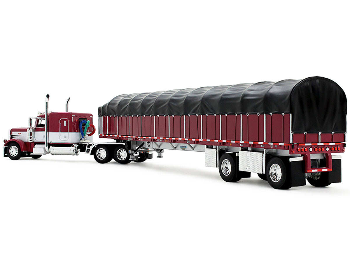Peterbilt 389 63 Flat Top Sleeper 53' Wilson Roadbrute Flatbed Trailer Covered